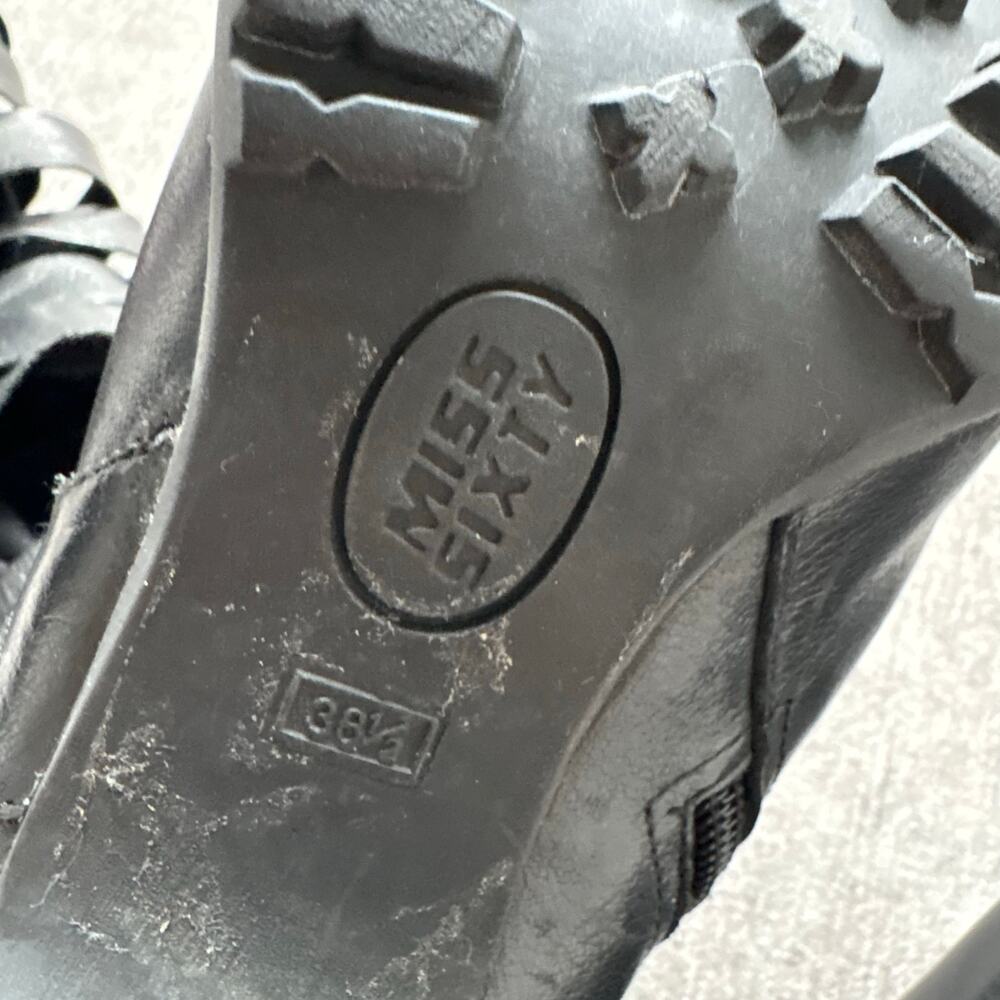 Gorgeous Rare Miss Sixty Leather Heel Black Boots - Picture 4 of 7